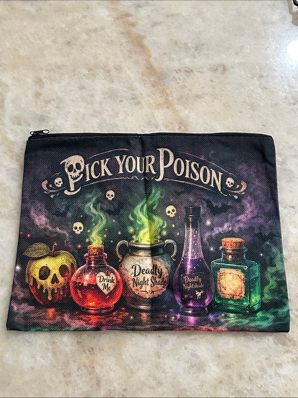Cosmetic Pouch - Black with Multicolor Potion Design